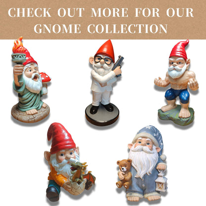 GIOMLE Relaxing Pool Gnome with Smartphone - 5.6" Heavy Resin Garden Statue - Weather-Resistant Funny Lawn Ornament - Summer Patio Decor - Unique Housewarming Gift