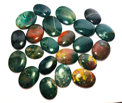 crystalmiracle Bloodstone Worry Stone Positive Energy Crystal Healing Thumb Stone for Metaphysical Powerful Health Wealth Reiki Protective Meditation Feng Shui Gifts for Men Women