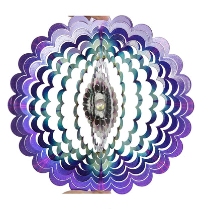 VP Home Floral Burst Mandala Kinetic Wind Spinner for Yard and Garden Wind Spinner Outdoor Metal Large Hanging Mandala Decor 3D Garden Art Wind Sculpture Spinners