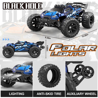 Womaqu Rc Cars 1:14 All Terrain RC Car for Adults & Boys, 4WD Off-Road RC Truck High Speed Fast 40+ KPH, 4X4 Waterproof Remote Control Car with 2 Rechargeable 1300 mAh Batteries