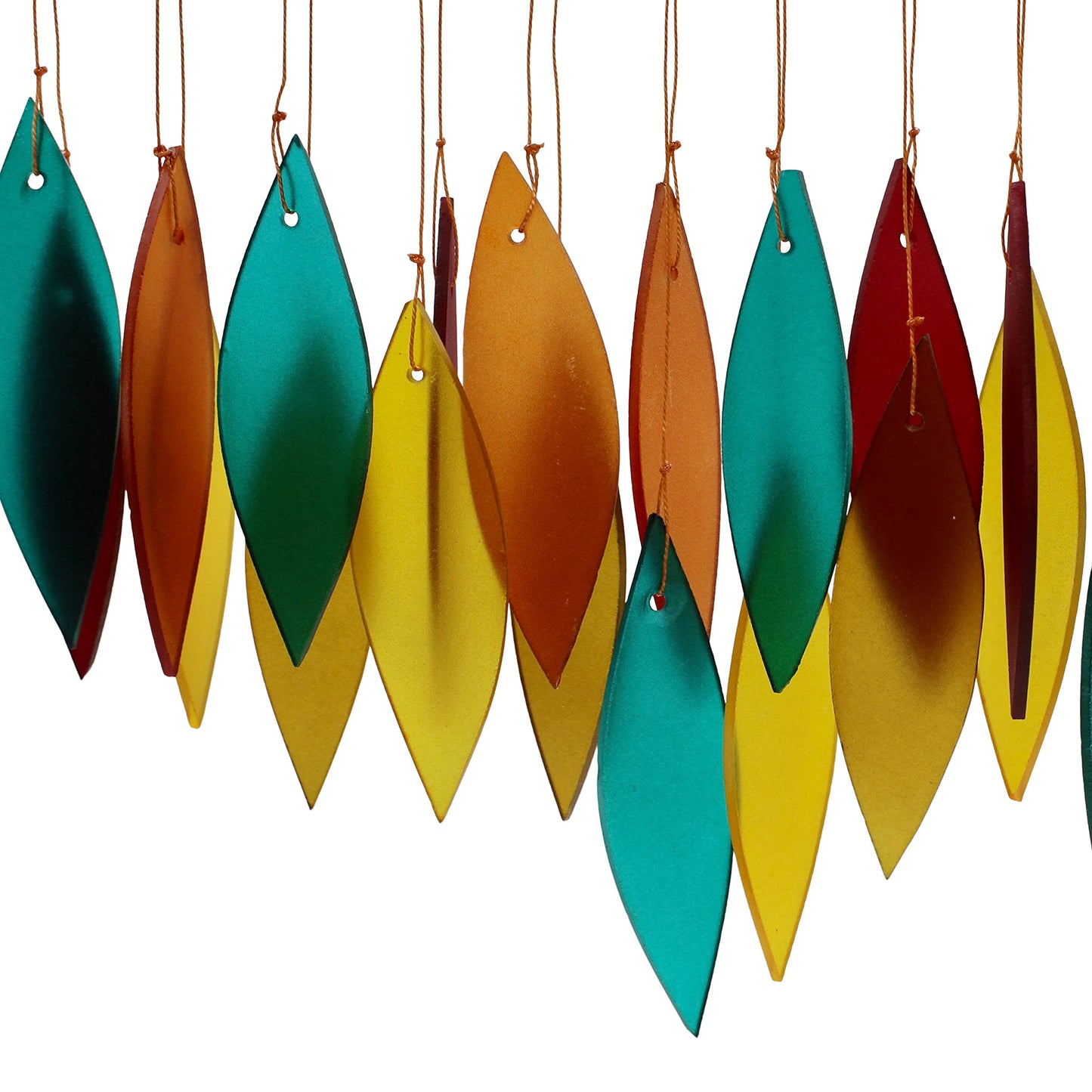 Blue Handworks Santa Fe Glass Chime, Sandblasted Glass and Found Wood Handcrafted Wind Chime