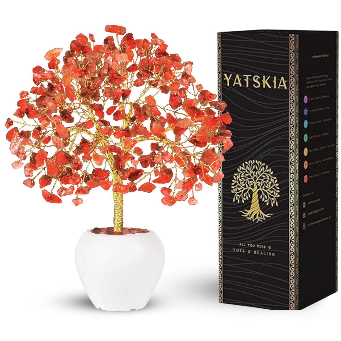 Yatskia Carnelian Crystal Tree, Healing Crystals & Stones, Tree of Life, Feng Shui Decor, Birthday Gift for Mom, Desk Decor, Unique Gift for Women
