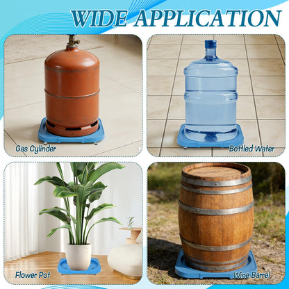 Wenceda 3 Pack 5 Gallon Bucket Dolly with 360° Swivel Casters, Heavy Duty 5 Gallon Water Bottle Jug Caddy, Garden Flower Pot Movers, Bucket Dolly for Bottled Water Flowerpots Toolboxes (11 Inch Blue)