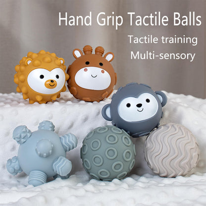 TMYIDO Baby Soft Textured Multi Soft Ball Gift Sets,Sensory Balls for Toddlers 06-18 Months,Cute Animal Shapes Sensory Ball for Babies,Montessori Toys for Babies 6-18 Months 6 Pack(Standard Edition)