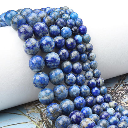 Siomia 45pcs 8mm Natural Lapis Lazuli Gemstone Beads Energy Healing Crystal Round Loose Stone Beads for Jewelry Making, DIY Bracelets Necklaces