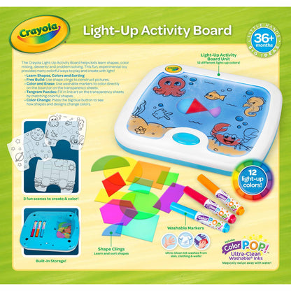 Crayola Light Up Activity Board, Sensory Toy for Toddlers & Kids, Light Box, Light Up Coloring Board, Educational Toy, Gift for Toddlers, Ages 1+