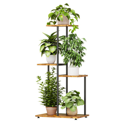 Atpddpey Plant Stand Indoor, Corner 4 Tier Metal Plant Shelf for Multiple Plants, Tiered Flower Pot Stands for Patio Garden Balcony Living Room Bedroom