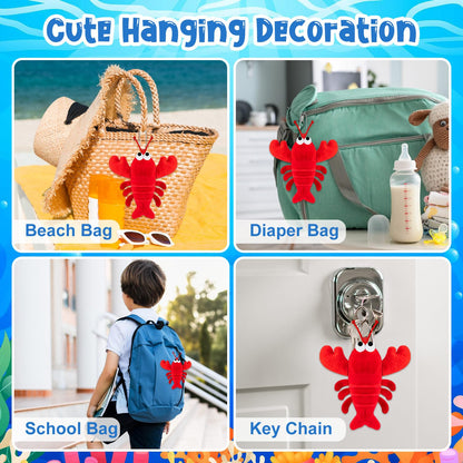 SYWHXY 12Pack Lobster Toy Cute Plush Lobster Stuffed Animal Crab Doll for Kids, Soft Mini Plush Stuffed Lobsters Crab Hanging Ornaments for Key Purse Bag Backpack DIY Birthday Favors