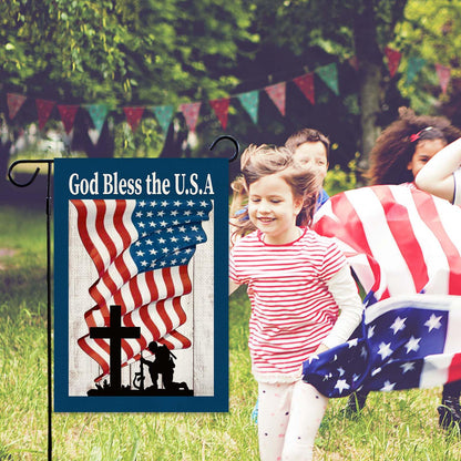 Baccessor 4th of July Patriotic Garden Flag God Bless America Double Sided Memorial Day Independence Day Garden Yard Flag Outdoor Outside Holiday Decoration 12.5 X 18 Inch