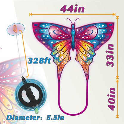 ORGCLDKT-Quadwing Bionic Butterfly Kite/Dragonfly Kite, Super Easy to Fly with, Outdoor Toy,for Kids Ages 8-12,4-8,Boys,Girls, Also for Adults. Kites for The Beach, Grassland, Hiking,Trekking.