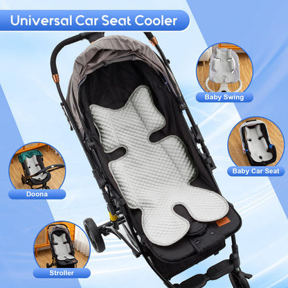 Kaseeous Car Seat Cooling Pad for Baby, Mink Dot Car Seat Cooler Mat for Girls Boys, Stroller Cooling Pad with 3D Breathable Mesh, Multifunctional Infant Carseat Cooling Insert Liner for Summer