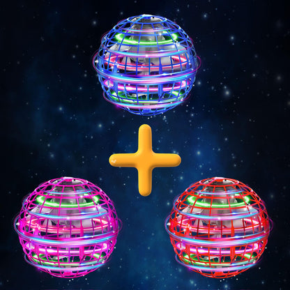 XINHOME 3 Pcs Flying Orb Ball Toys(Blue+Red+Pink) Soaring Hover Boomerang Spinner Hand Controlled Mini Drone for Kids Adults Outdoor Indoor