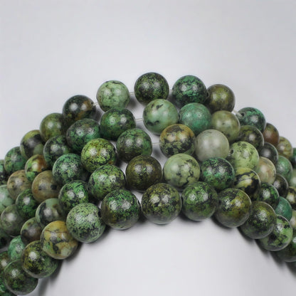 MJDCB Natural African Turquoise Beads Round Loose Stone Beads for Jewelry Making DIY Bracelet Necklace Accessory 15" (6mm)