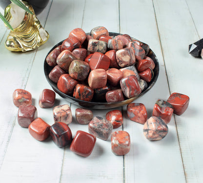 "Crocon 1LB Noreena Jasper Tumbled Stones and Crystals Bulk 2000+ Carats Natural Crystal Kit for Reiki Healing Crystal Polished, Tumble Stones, Chakra Balancing, Reiki Gift, Home Decor Size : 20mm "