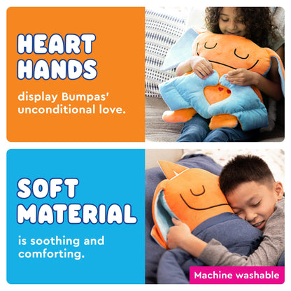 Bumpas Weighted Plush Toy – Machine Washable Calming Stuffed Animal for Kids – Arms and Body are Weighted to Give a Realistic Hug – Soft Companion for Playtime, Naptime & Travel (Zeek)