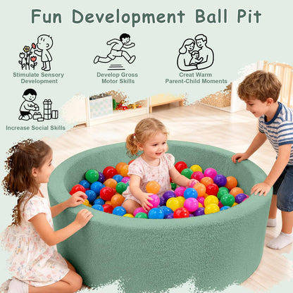 MEOGETY Kids Foam Ball Pits for Toddlers Babies Dogs Cats, Soft Infant Baby Ball Pit Pool for Girls and Boys Gifts, (Balls NOT Included) Imitation Teddy Colours
