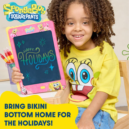 Spongebob ScribblePop LCD Writing Tablet – Reusable Doodle Board Drawing Pad & Tracing Cards – Mess‑Free Educational Travel Toy & Gift for Boys & Girls Ages 3–9
