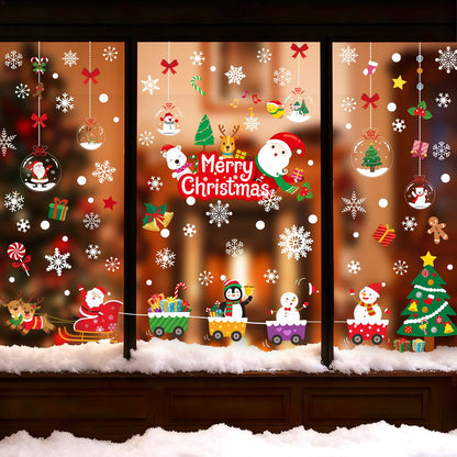 175 PCS Christmas Window Clings Xmas Decals Stickers for Christmas Window Decorations