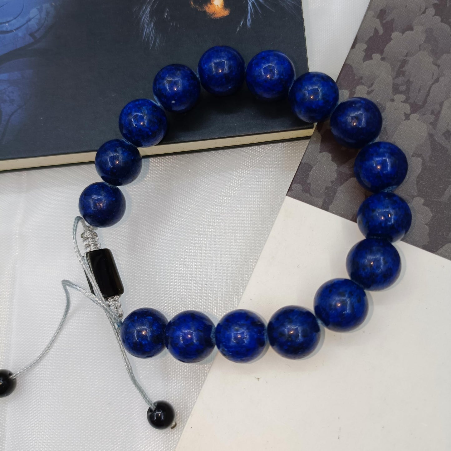 Protection Bracelets for Men Women Lapis Lazuli Healing Bracelets Handmade 10mm Beads Chakra Energy Bracelet Pulseras Para Hombres Adjustable Bracelet Crystal Jewelry Calming Anxiety Stress Relief Gifts