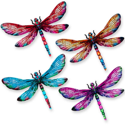 SUNREEK Metal Dragonfly Wall Decor, 9 Inches Dragonfly Outdoor Wall Art for Fence Garden Yard Patio Decorations