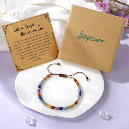 JoycuFF Thinking of You Gifts for Women Cancer Care Cheer Up Inspirational Get Well Soon Dont Let the Hard Days Win Jewelry Life Is Tough But So Are You Bracelets
