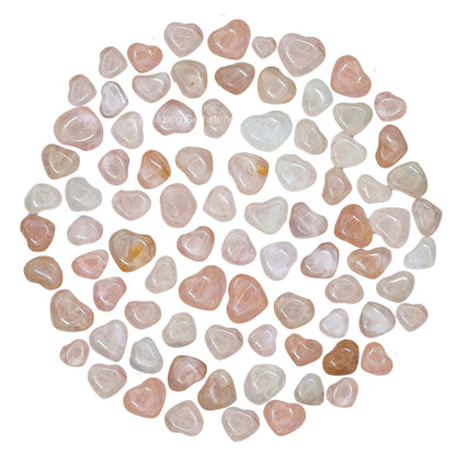 Amazing Gemstone Rose Quartz Stone Heart - Pack of 10 Crystal Heart Stones Rocks - Corazones De Piedra Crystals and Healing Stones Heart Shaped Crystal - Stocking Stuffers Gifts