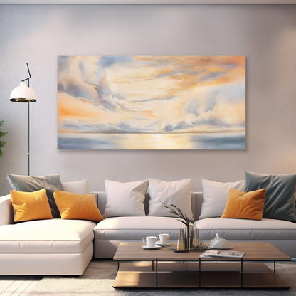 Glvzygy Abstract Wall Art Nature Scenery Wall Decor Sky Clouds Sunset Wall Art Prints Canvas Painting Wall Decor Artwork for Home Room Bathroom Living and Office Home Decor Wall 24"x48"
