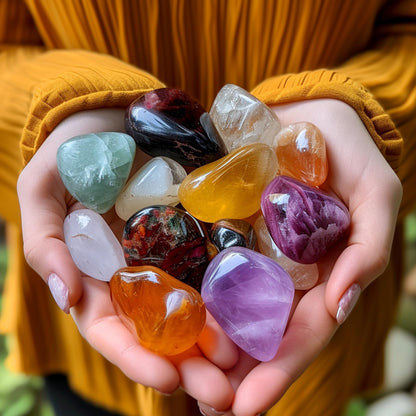 Super Large Polished Moss Agate Healing Crystal Stones - 2 Pcs of 1.2" Worry Stone for Anxiety, Pocket Palm Gemstones Handpicked Natural Tumbled Rocks for Meditation, Reiki, Chakra, Home Decor