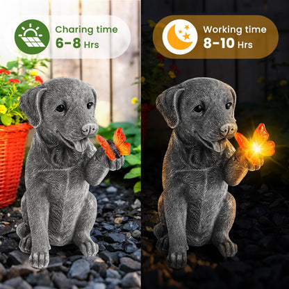 Solar Garden Statues Outdoor Decor, Garden Decor Dog Statue for Yard, Patio, Lawn Outside, Ideal Christmas Birthday Mothers Day Gifts for Mom Women Grandma