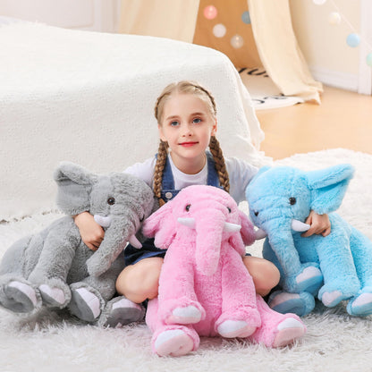 JellyMallow Elephant Weighted Stuffed Animals 5 lbs 16 inches Gray, Large Weighted Elephant Plushie Cuddly Pillow Gift for Kids & Adults