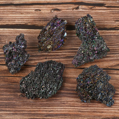 Justinstones 1pc Rainbow Carborundum Silicon Carbide Mineral Crystal Specimen Healing Reiki Healing Stone