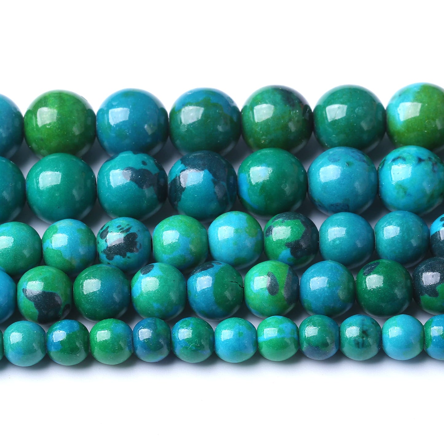 60PCS 6mm Natural Stone Beads Phoenix Chrysocolla Round Loose Gemstone Beads for Jewelry Making DIY Bracelet Necklace 15 Inch,Energy Stone Healing Power (6mm, Phoenix Chrysocolla Stone)