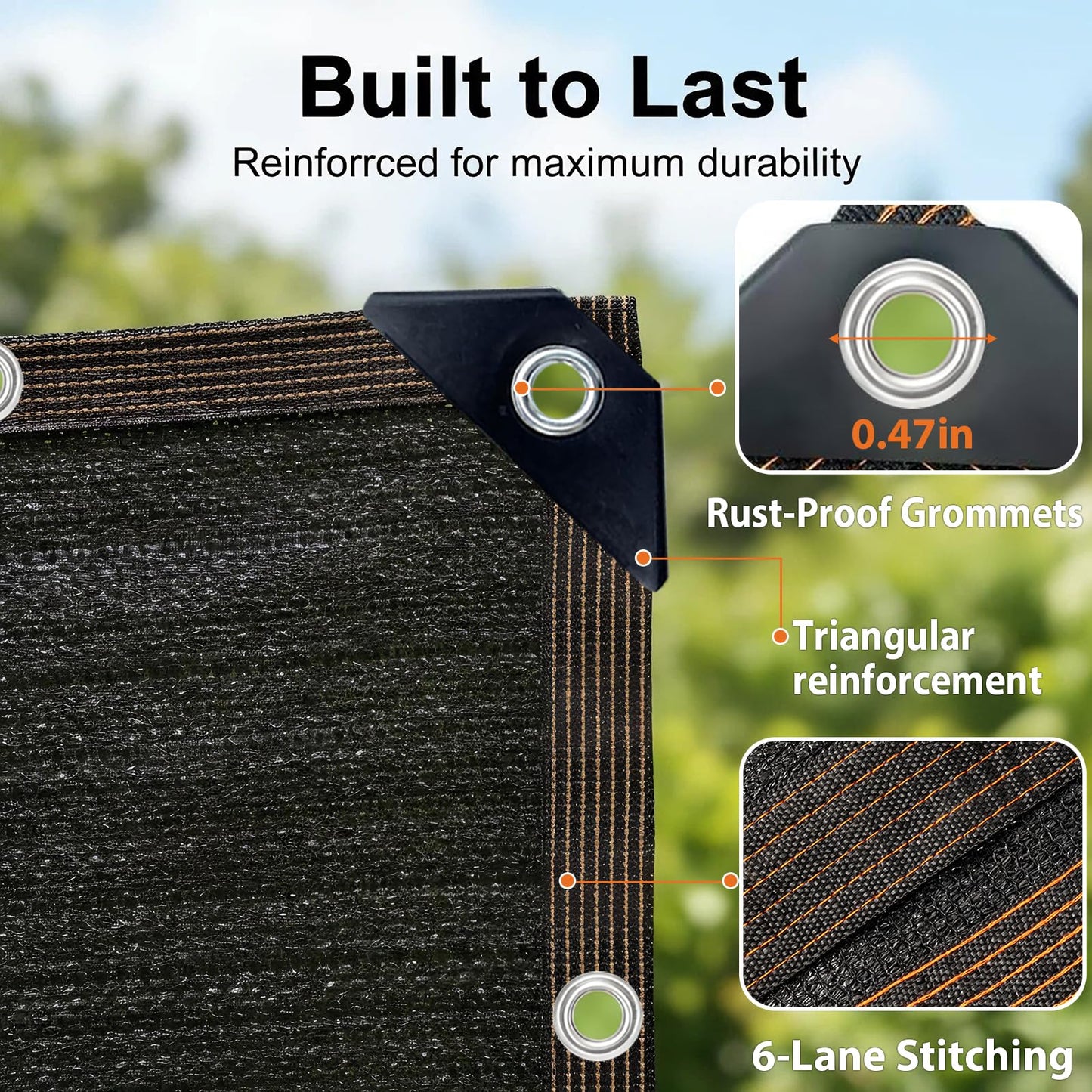 LCYFBE Garden 90% Shade Cloth, 6 x 12 FT Shade Mesh Tarp with Reinforced Grommets, Black Outdoor Sunblock Shade Cloth Cover for Plants, Greenhouse, Patio, Chicken Coop, Sun Shade Net