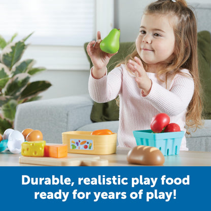 Learning Resources New Sprouts Farm-to-Table Fresh Market - Pretend Play Food for Kids, Grocery and Kitchen Play Toys, Toddler Fine Motor Skills, Montessori Activities, Gifts for Boys and Girls