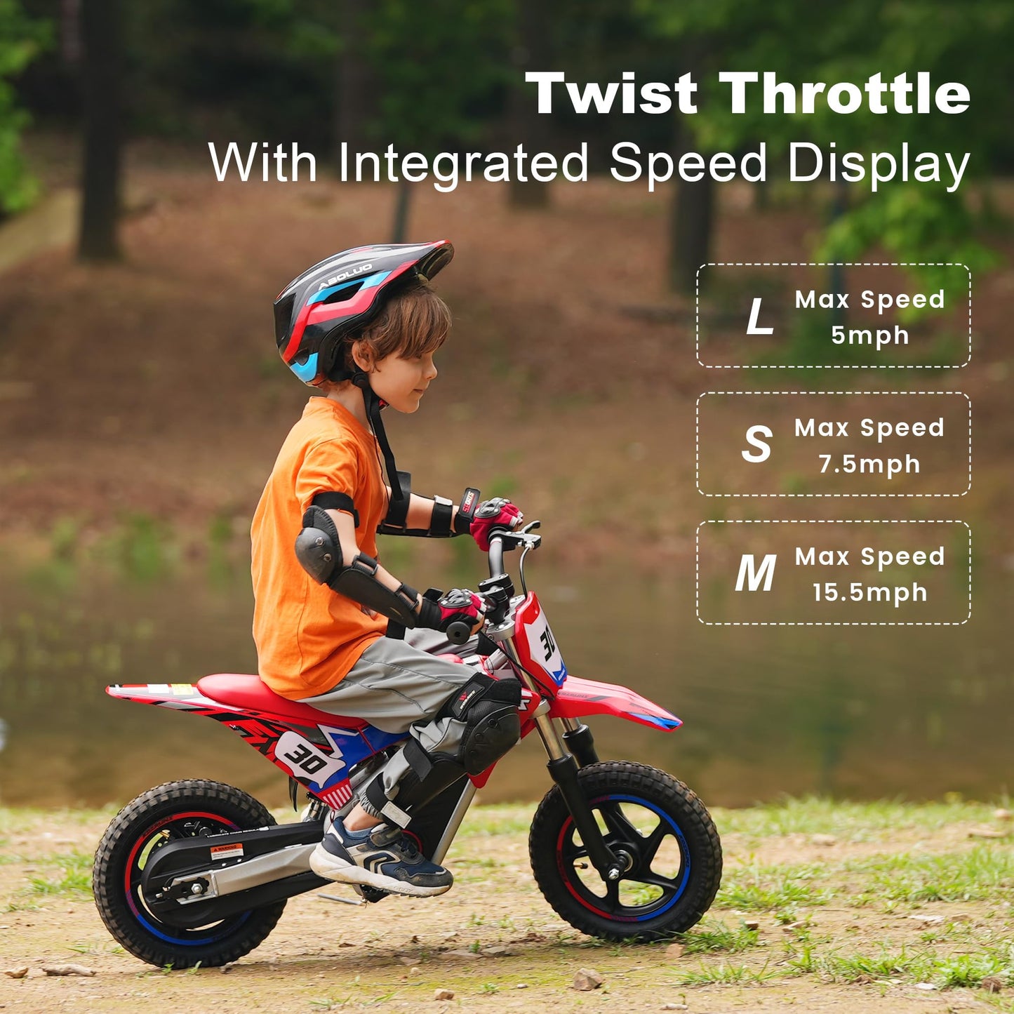 Blissskip Electric Dirt Bike for Boys Girls Ages 3-8, 250W High Racing Competition Grade Motorcycle, Up to 15MPH 3 Speed Settings Balance Bike, 12IN Off-Road Tires & Advanced Shock Absorption, Orange