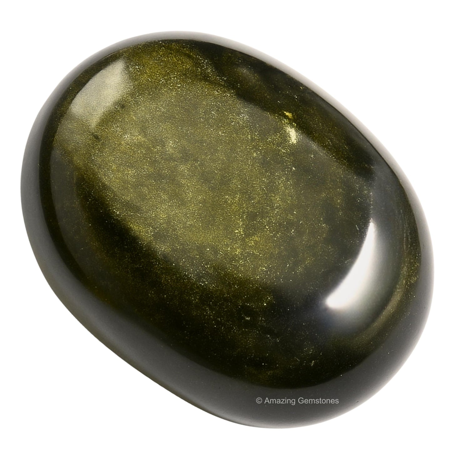 Amazing Gemstone Golden Sheen Obsidian Crystals and Healing Stones - Large Palm Stone Crystals Piedra - Crystal for Good Luck, Positive Energy, Meditation - Unique Stocking Stuffers, Gifts for Women