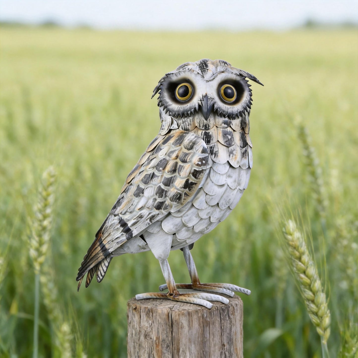 Shorayn Metal Owl Decor Garden Statue Outdoor Sculpture Yard Art for Patio Lawn Backyard Home Decoration Great Gifts