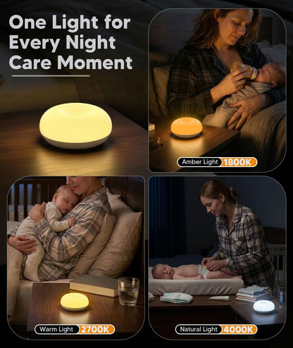Baby Night Light 1800K No Blue Light, Nursery Night Egg Light for Breastfeeding,Amber BPA-Free Silicone Lamp with Child Lock, Dimmable Touch & Flip Control, Rechargeable Bedside Light for Kids Toddler