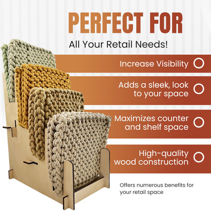 Wood Display Stand - Plates, Art Prints, Artwork, Pictures, Books, Stationery, Records, Magazines & More - Trade Shows, Farmers Markets & At Home Use - Sturdy & Stylish (Natural, Large)…