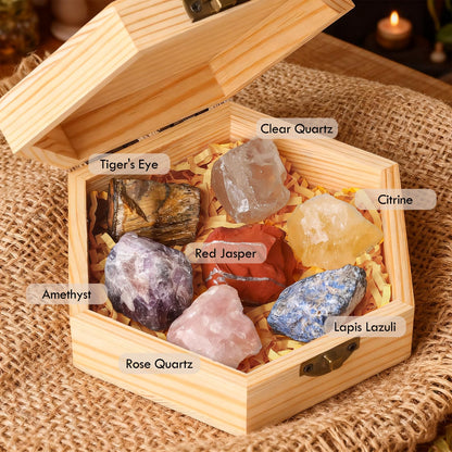 7Pcs Crystals and Healing Stones, Real Healing Crystals, Raw Crystals, Rose Quartz, Amethyst, Citrine, Quartz