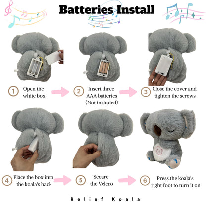 JULIDREAM Anxiety Relief Koala, Breathing Teddy Bear with Calming Music, Lights, Sleeping Otter Plush, Soothing Koala for Adults & Kids, Stress Relief Stuffed Animal (3-Level Adjustable Volume)