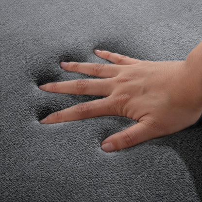 BALAPET Thick Memory Foam 74x50 Play Mat for Playpen, Super Soft Velvet Portable Baby Playpen Mat for Kids Toddler Crawling and Play, Non-Slip Bottom Playmat, Dark Grey