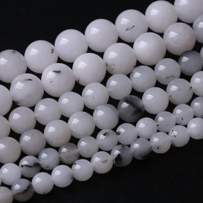 32PCS 12MM Black Rutilated Quartz Stone Beads Energy Healing Beads for DIY Jewelry Bracelet Necklace Making for Jewelry Making 15Inch