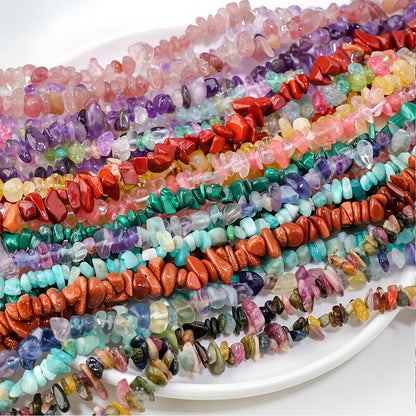 Natural Chip Stone Beads 450pcs Multicolor Chips 5-8mm Genuine Real Irregular Healing Crystal Rocks Hole Drilled DIY Loose Gemstone Beads for Jewelry Making Bracelet Earrings Necklace Crafting