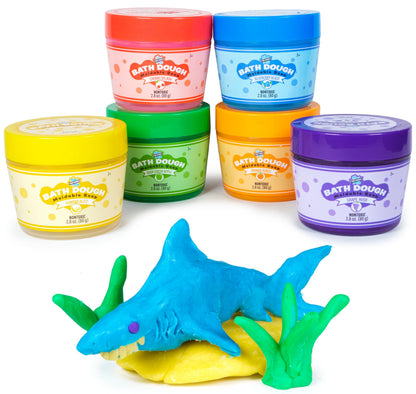 Tub Works® Bath Dough™ Moldable Kids Soap Bath Toy, Variety 6 Pack | Shape, Mold & Create Tub Art with Soapy Dough | Soft & Moldable Kids Bath Soap for Shaping | Sensory Toddler Bathtub Toys
