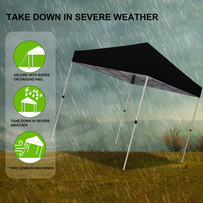 Northroad 8X8 FT Pop Up Canopy, Outdoor Instant Canopy Tent w/Carrying Bag, Portable Gazebo Shelter for Wedding Party,Commercial Event,Patio,Garden,Beach -Black