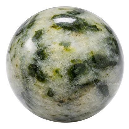 Amazing Gemstone Green Tourmaline in Quartz Crystal Ball with Stand - 2 Inches Crystal Sphere Meditation Balls for Witchcraft and Decorative Balls