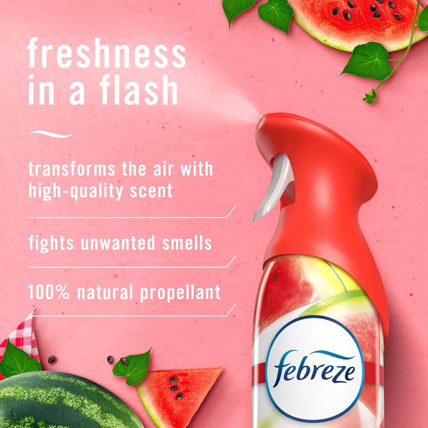 Febreze Air Freshener Spray, Odor-Fighting Room Spray, Sweet Watermelon Vine Scent, 8.8oz, 2 Count