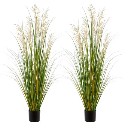 Haispring Artificial Plant, 47in Tall, 2pk Grass, Faux House Plants in Pot, Indoor Decorative Flowers &Greenery for Home and Office, Ideal Housewarming Gift