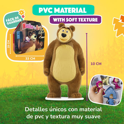 LUPPA Masha and The Bear Toys Playset: 13 Figures with Tin Box of The Bear´s House I Masha and The Bear I Figures and Dolls of TV Programs I Toys for Girls